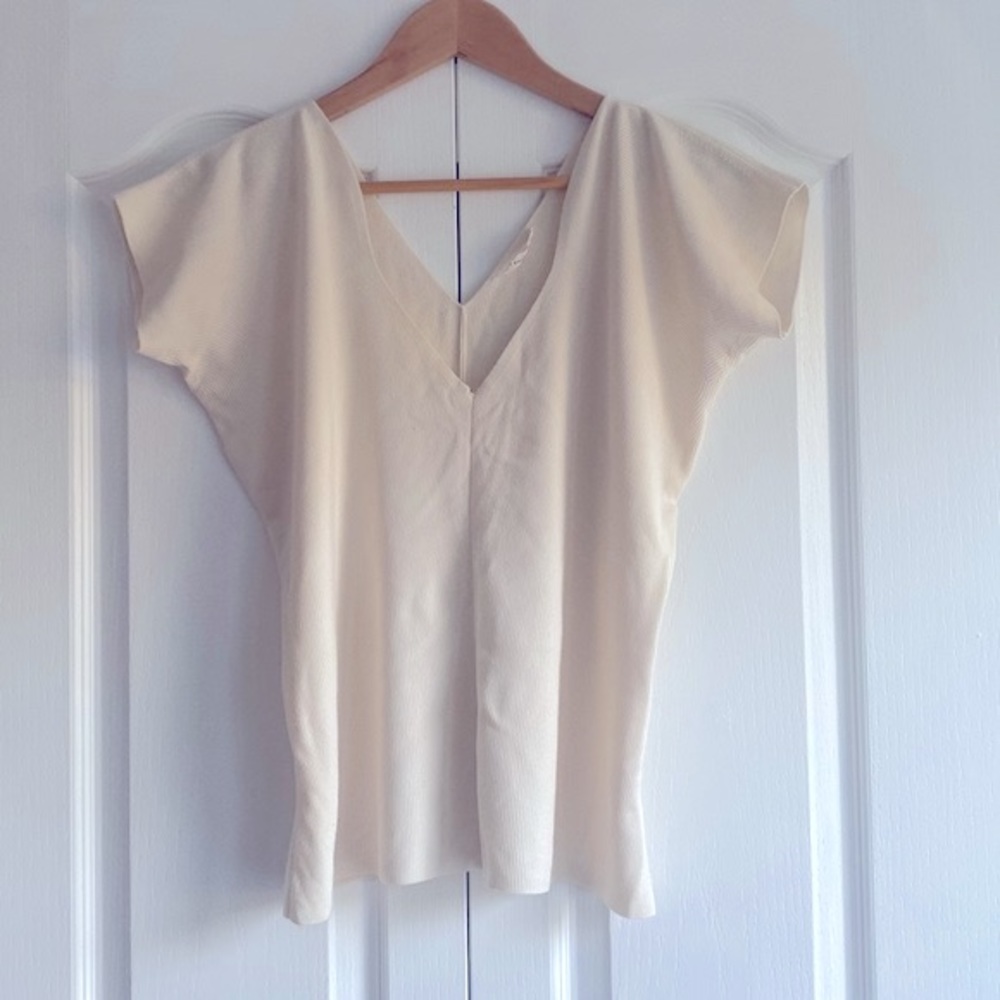 The Row Top in Merino Wool & Cashmere- Ivory